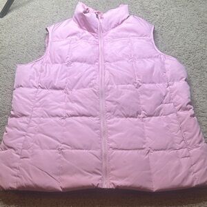 LANDS’ END Pink ZIPPER Puffer Vest MEDIUM 10/12